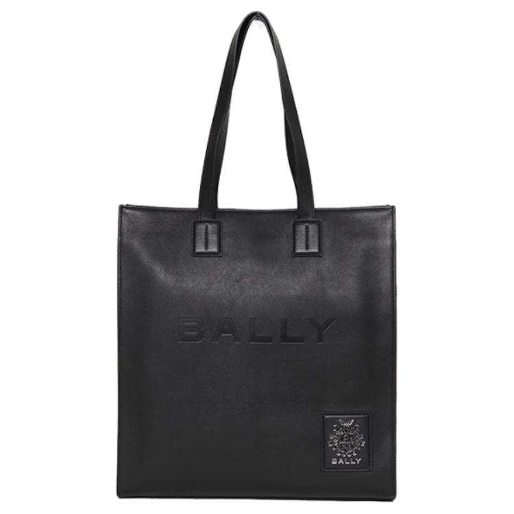 BALLY Cow Leather Tote Bag, Shopping Bag, Handbag, Shoulder Bag Women's Black