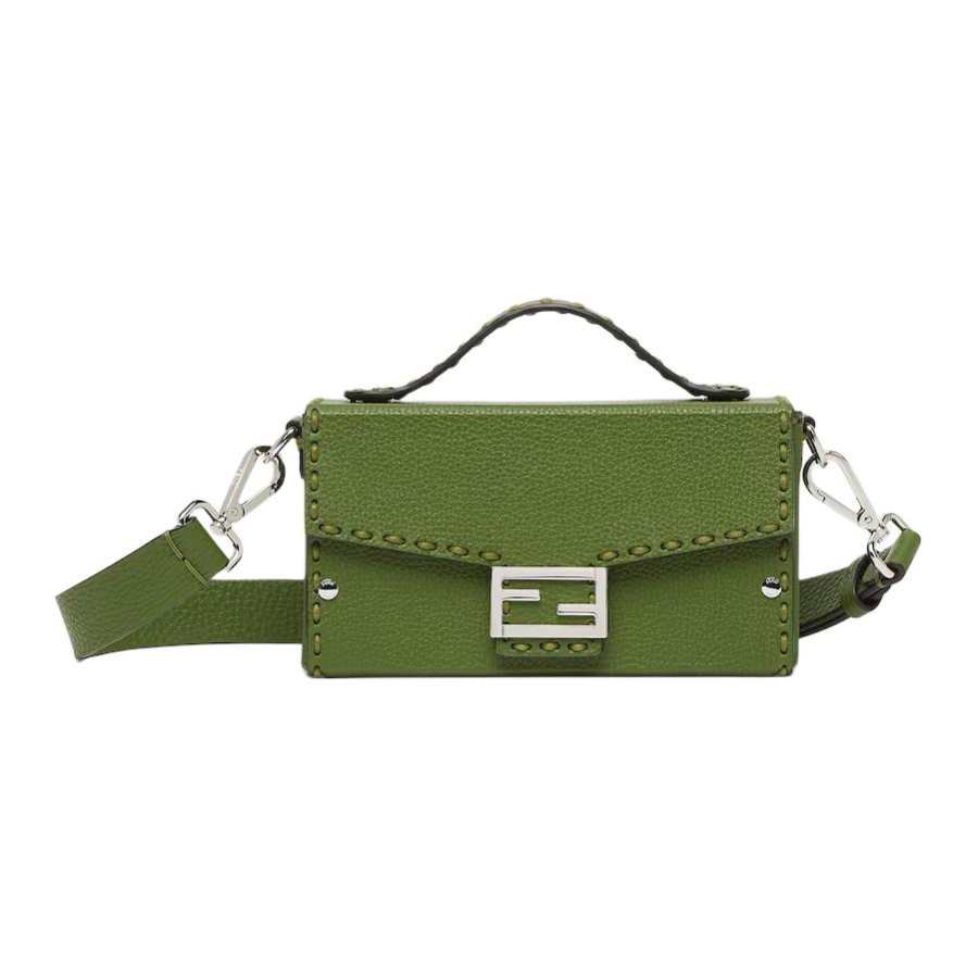 FENDI Calfskin Shoulder Bag, Crossbody Bag, Handbag Men's Green