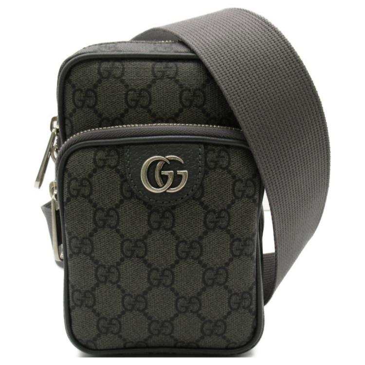 GUCCI Ophidia Canvas Shoulder Bag, Crossbody Bag Mini Men's Gray/Black