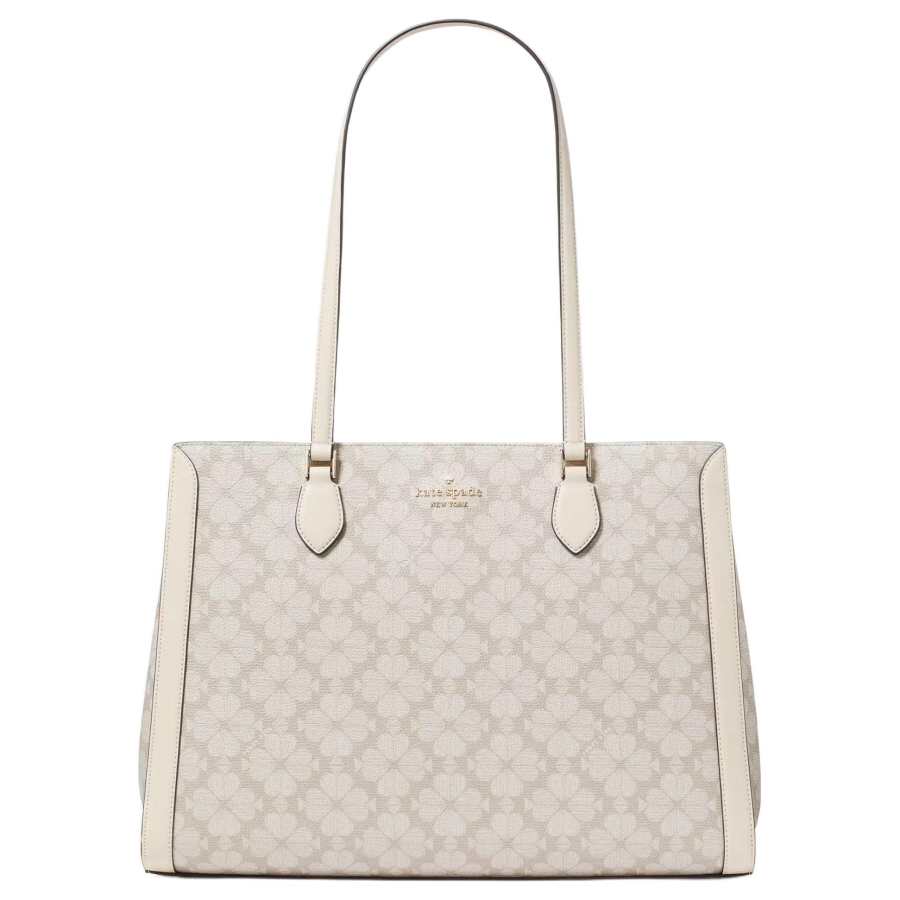 Kate Spade PVC Tote Bag, Shopping Bag, Handbag, Shoulder Bag Women's Dark Beige Multicolor