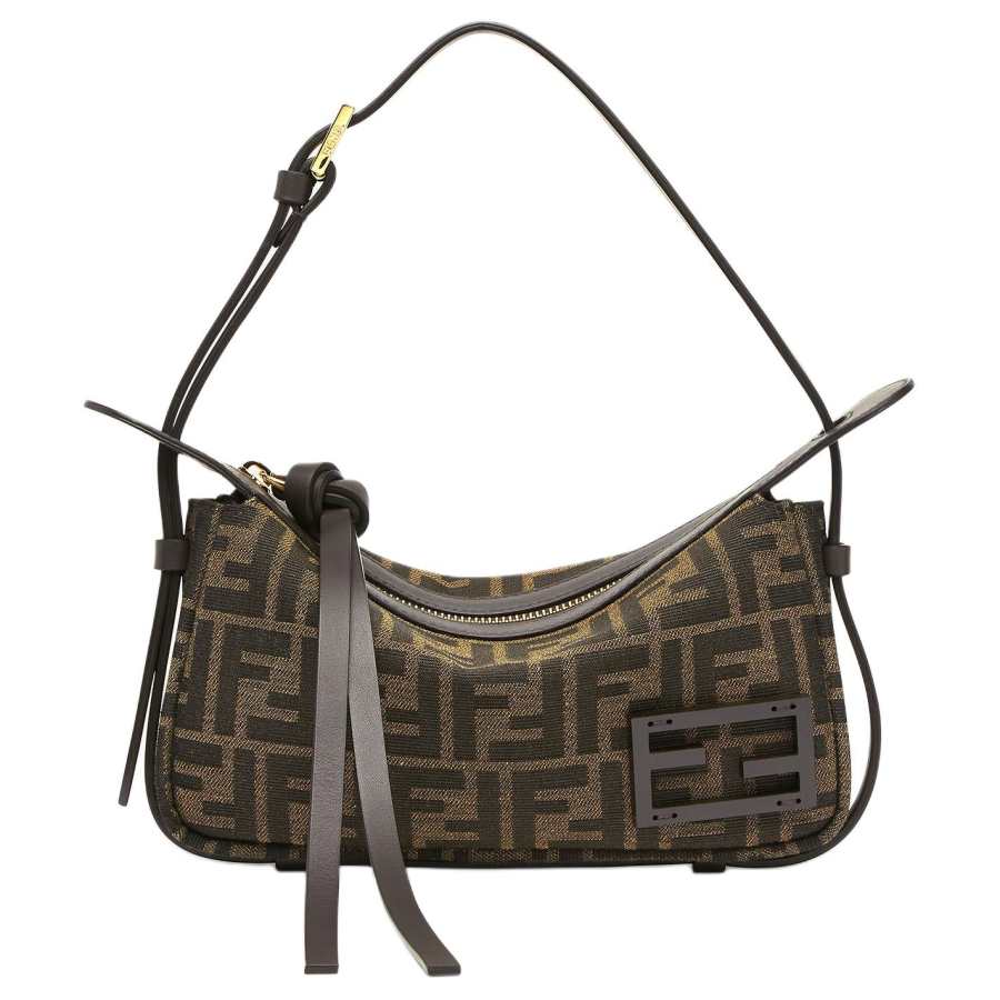 FENDI Simply Polyester With Nylon And PU With Cotton And Resin Shoulder Bag Mini Women's Brown