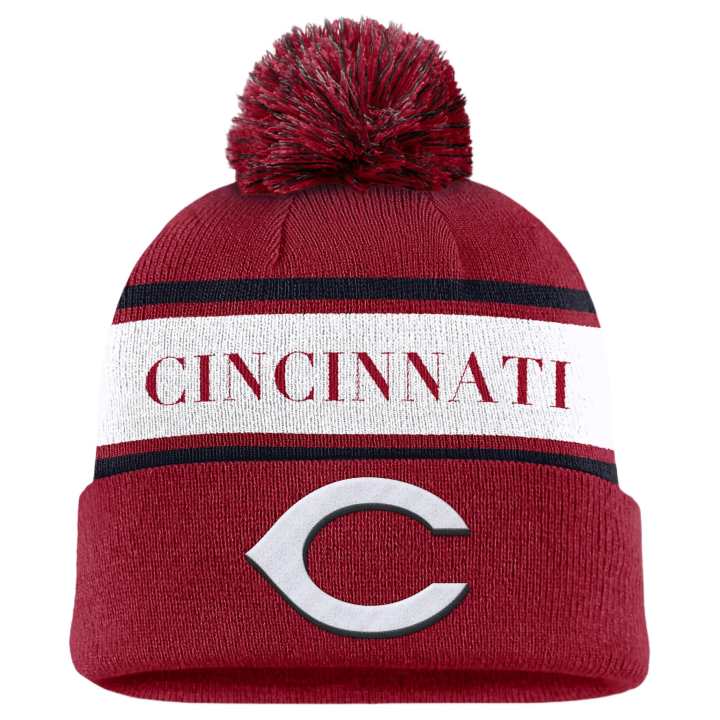 Nike Nike Cincinnati S Team Stripe Peak Men's Nike Mlb Cuffed Pom Beanie