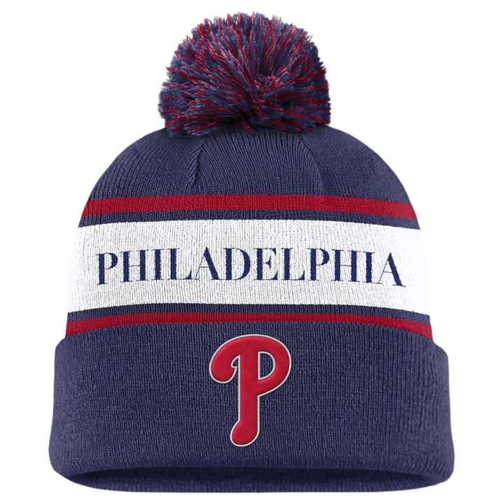 Nike Nike Philadelphia Phillies Team Stripe Peak Men's Nike Mlb Cuffed Pom Beanie