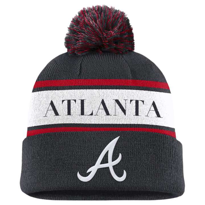 Nike Nike Atlanta Braves Team Stripe Peak Men's Nike Mlb Cuffed Pom Beanie