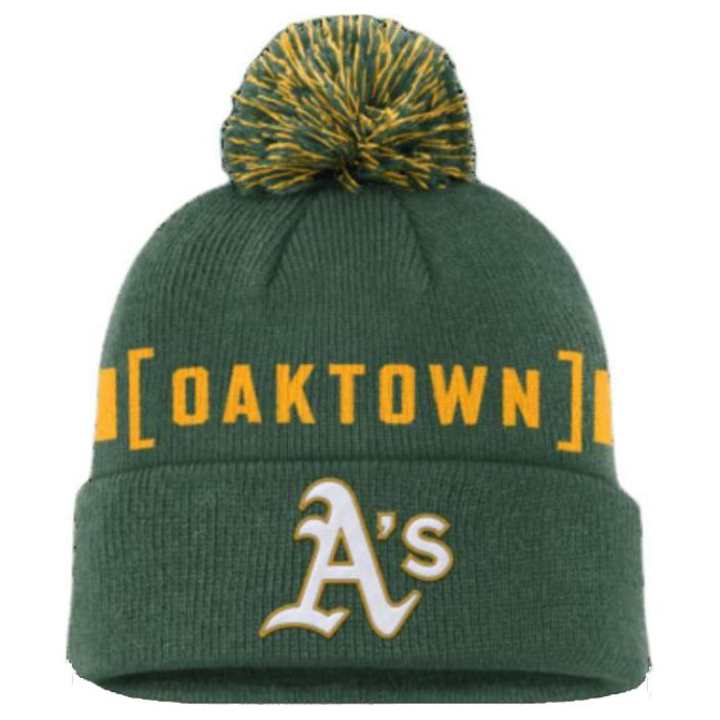 Nike Nike Oakland Athletics Hometown Peak Men's Nike Mlb Cuffed Pom Beanie