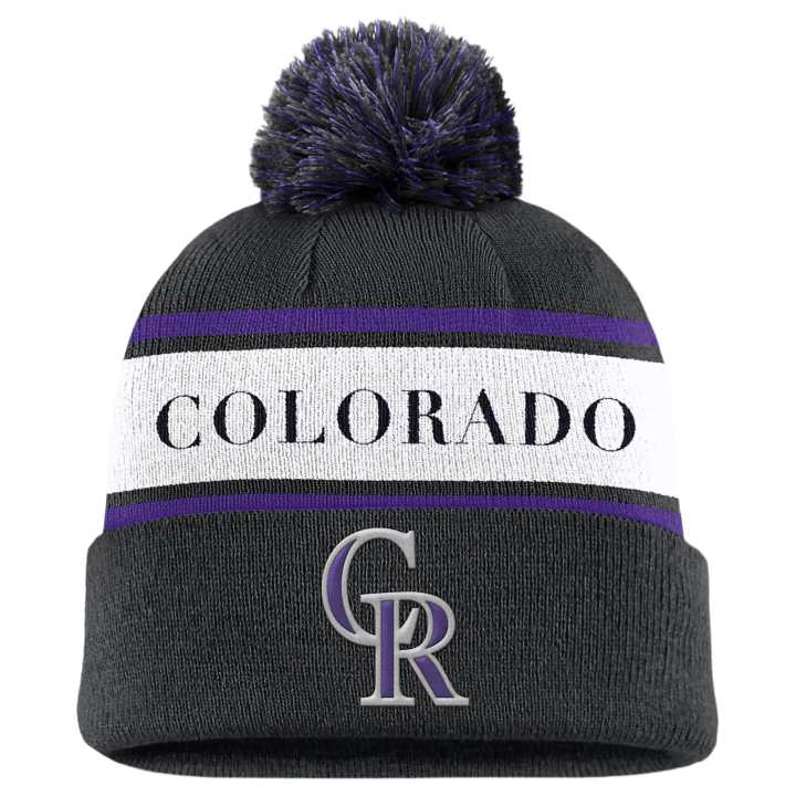 Nike Nike Colorado Rockies Team Stripe Peak Men's Nike Mlb Cuffed Pom Beanie