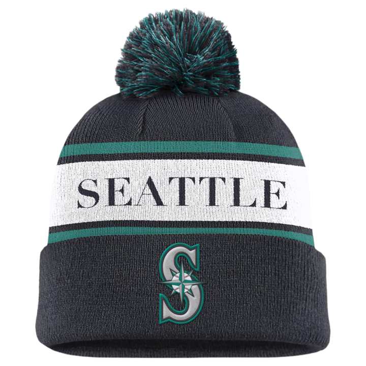 Nike Nike Seattle Mariners Team Stripe Peak Men's Nike Mlb Cuffed Pom Beanie