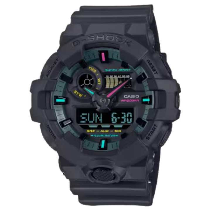 CASIO CASIO Unisex Liquid Crystal/Analog Dual Display Series Black Watch GA700MF-1A
