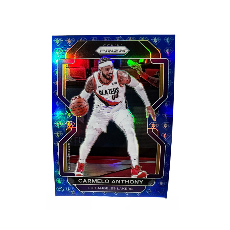 PANINI Carmelo Anthony Lakers, Melon, Offensive Kaleidoscope, Blue Diamond Fold, Refringence, Rare Card Sports Cards