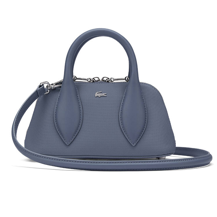 LACOSTE PVC Shoulder Bag, Crossbody Bag, Handbag Small Women's Blue