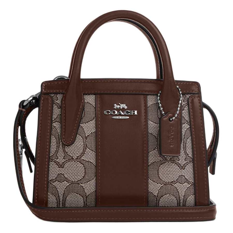 COACH Andrea Refined Calfskin Shoulder Bag, Crossbody Bag, Handbag Mini Women's Oak With Maple