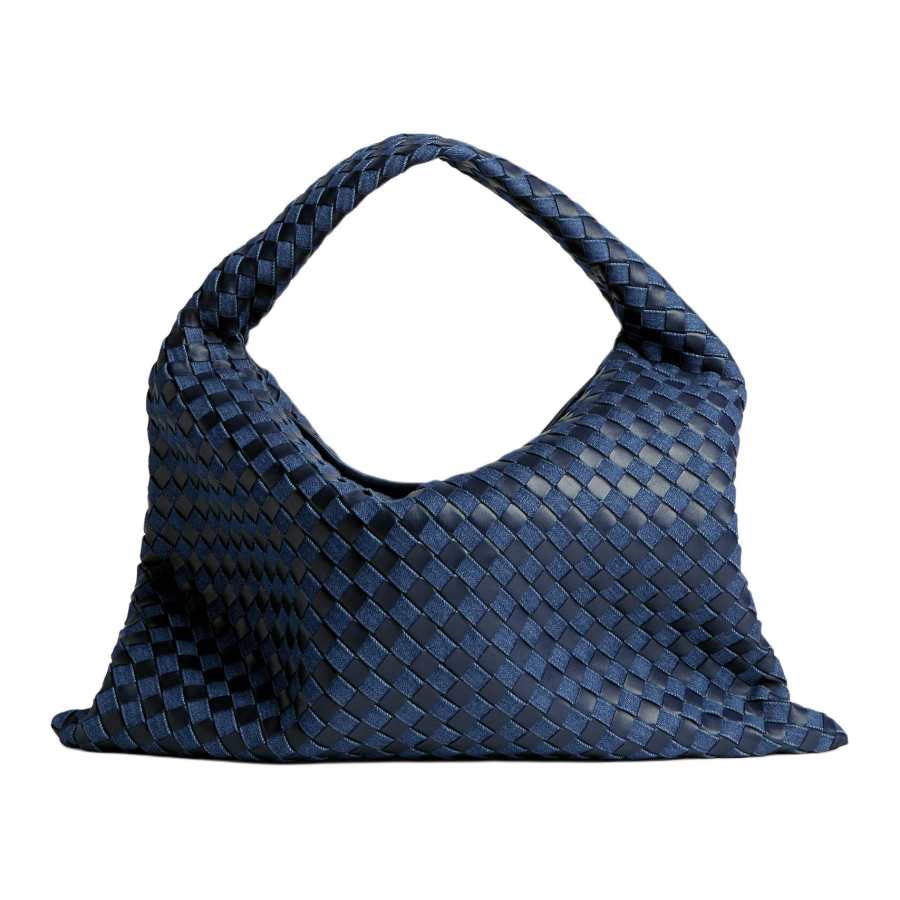 Bottega Veneta Calfskin One Shoulder Handbag Large Women's Abyss & Indigo Blue