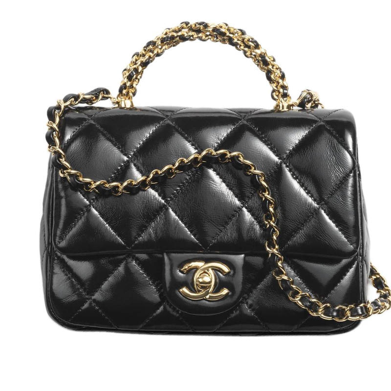 CHANEL Lambskin Shoulder Bag, Crossbody Bag, Handbag Mini Women's Black