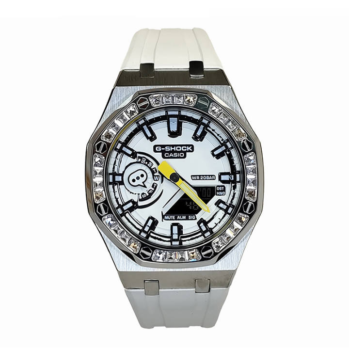 CASIO CASIO Men Liquid Crystal/Analog Dual Display Series White Watch