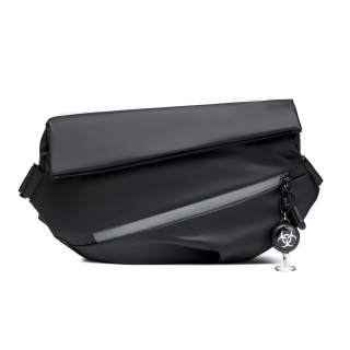 Slazenger Water Repellent PU Shoulder Bags Medium Unisex Black Gray