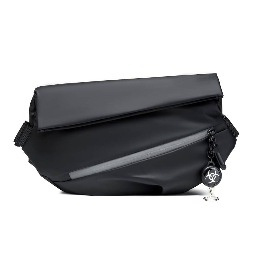 Slazenger Water Repellent PU Shoulder Bags Medium Unisex Black Gray