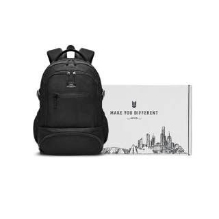MYD Polyester Large Capacity Commuter Backpack Men's Black Navy Blue