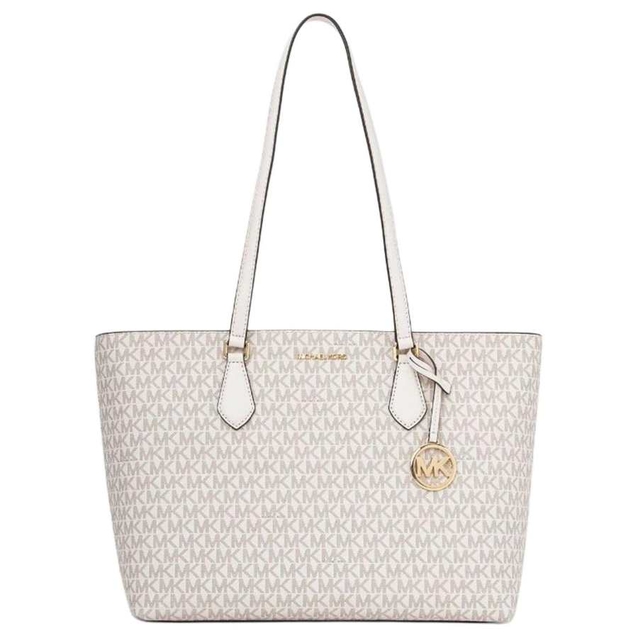MICHAEL KORS Artificial Leather Tote Bag, Shopping Bag, Shoulder Bag Large Women's Light Cream