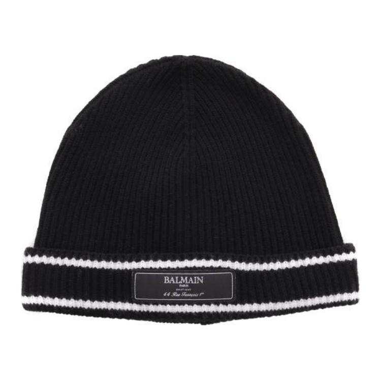 BALMAIN BALMAIN Logo Patch Knitted Beanie