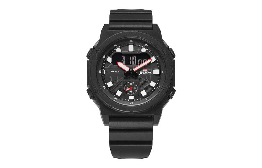 MARVEL MARVEL Hero Collection Spider Man Collaboration Electronic Movement Watch Men's Watches Black Dial