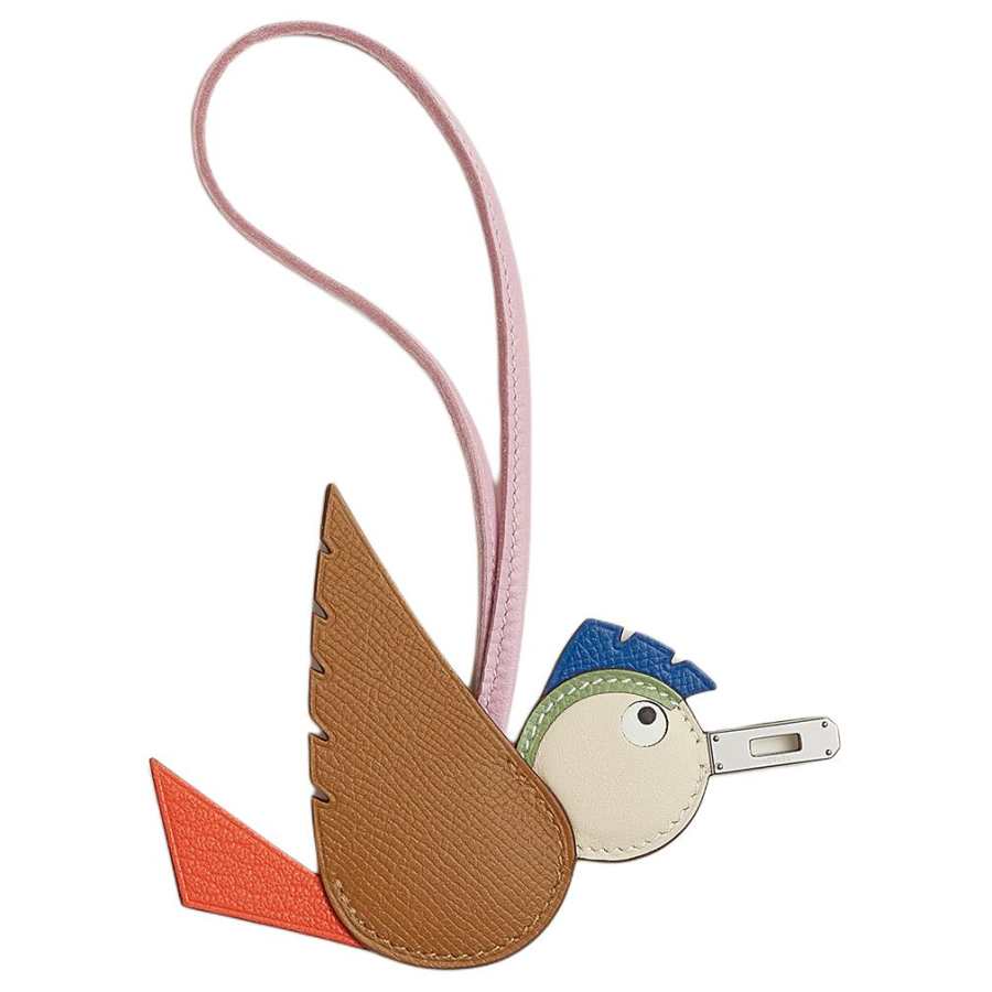HERMES HERMES Birdy Palladium Plated Charms Unisex Multicolor