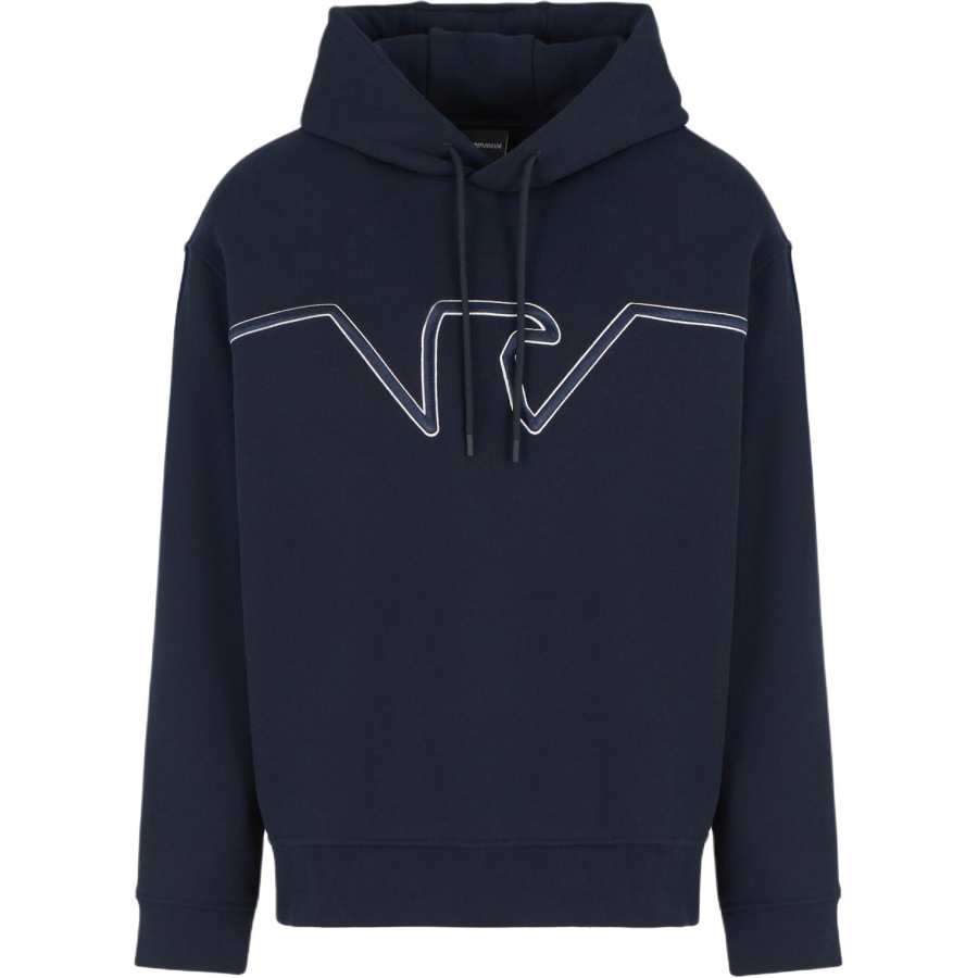 EMPORIO ARMANI Embossed logo Jersey Hoodie