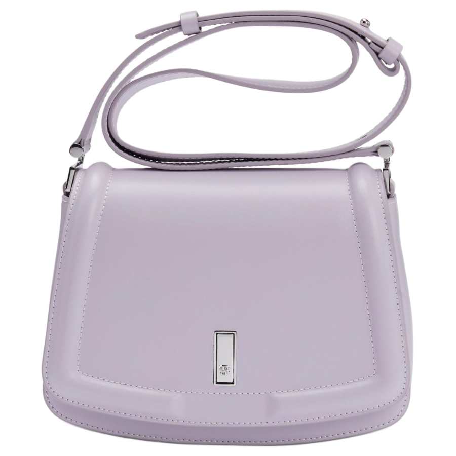 HUGO BOSS Leather Shoulder Bag, Crossbody Bag Women's Light Purple