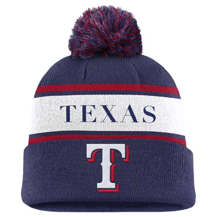 Nike Nike Texas Rangers Team Stripe Peak Men's Nike Mlb Cuffed Pom Beanie