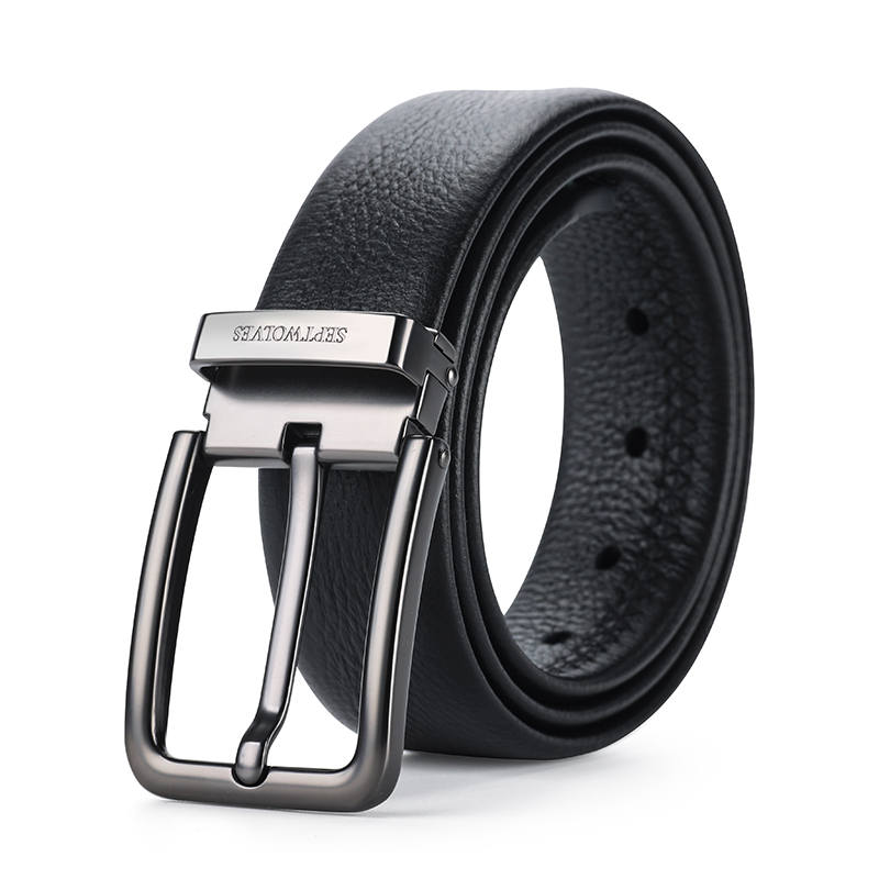 SEPTWOLVES SEPTWOLVES Cow Leather Belts Men's Black Width 3.5cm