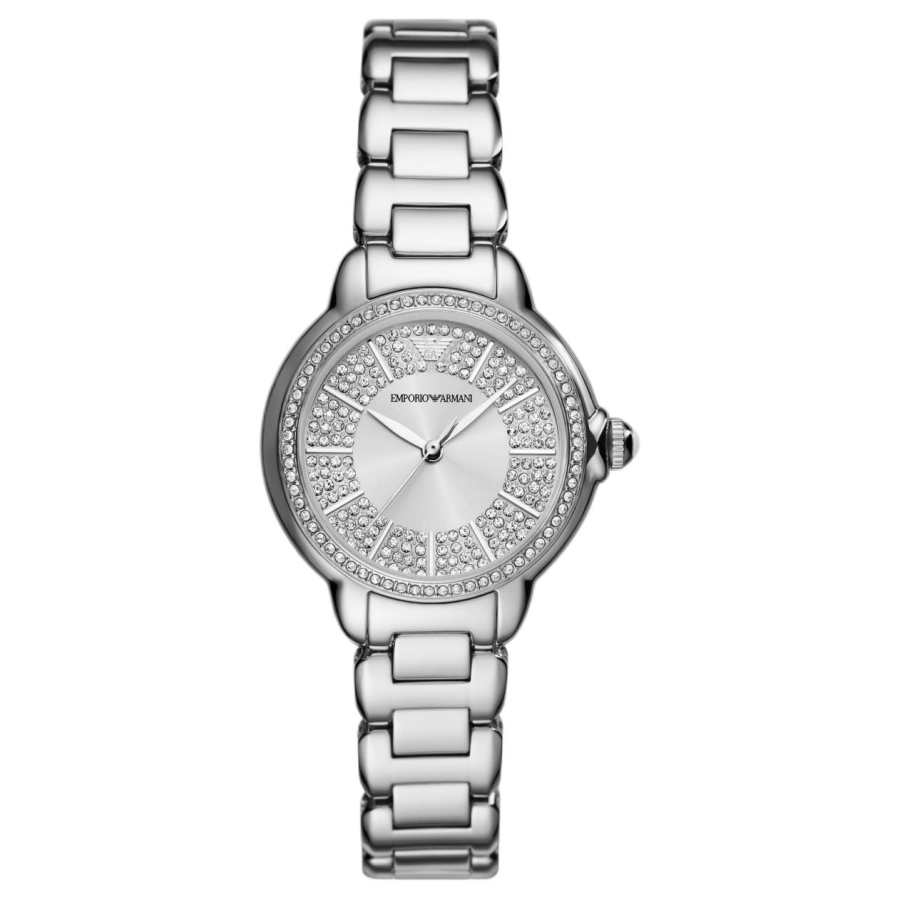 EMPORIO ARMANI Wrist Watches Quartz Movement Stainless Steel Strap 32mm Silver Dial Women's Watch