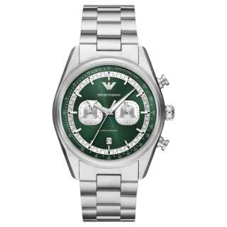 EMPORIO ARMANI Wrist Watches Quartz Movement Stainless Steel Strap 42mm Green Dial Men's Watches 50m Waterproof
