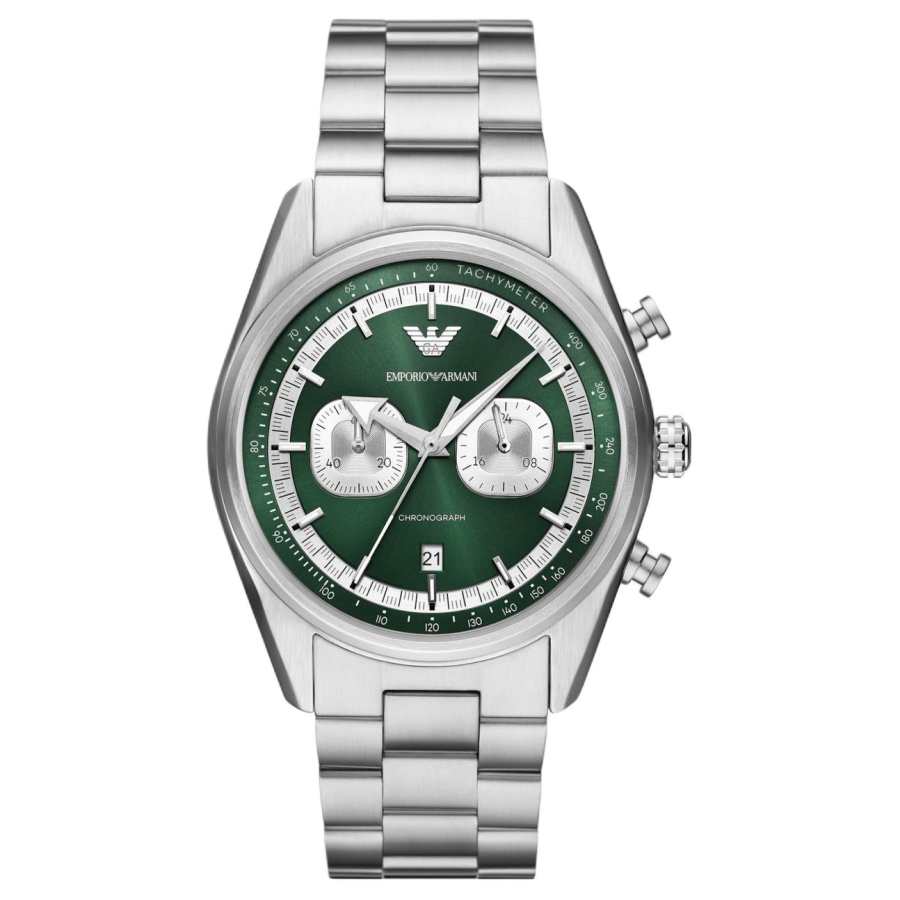 EMPORIO ARMANI EMPORIO ARMANI Wrist Watches Quartz Movement Stainless Steel Strap 42mm Green Dial Men's Watches 50m Waterproof