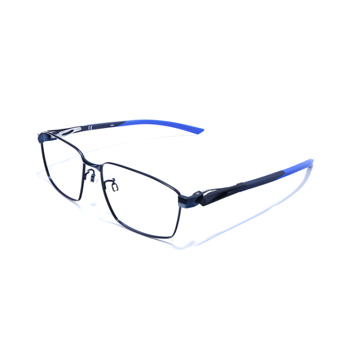 Nike Nike Titanium Alloy Square Eyeglass Frames Men's Blue