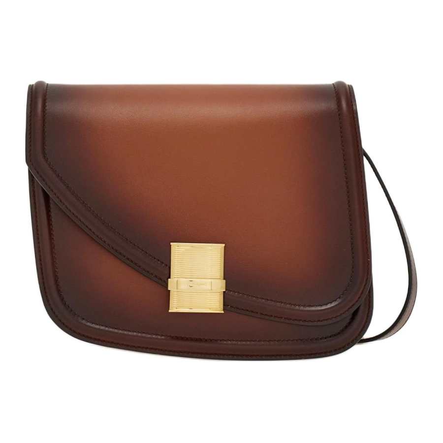 FERRAGAMO Calfskin Crossbody Bag, Shoulder Bag Medium Women's Brown
