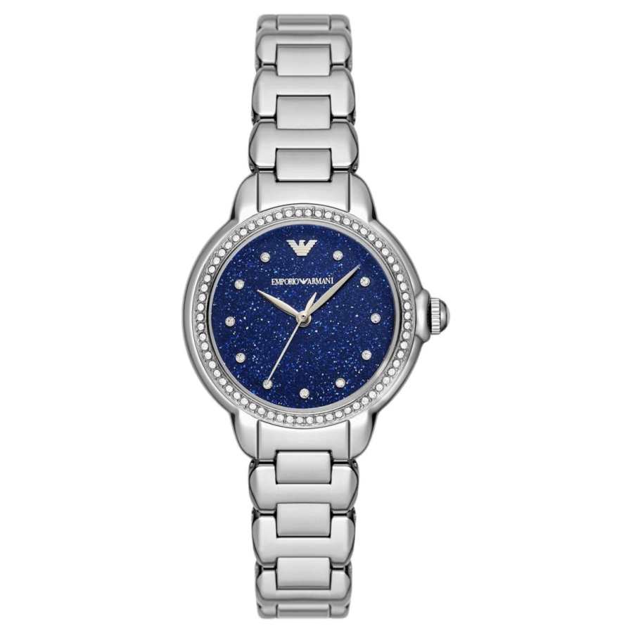 EMPORIO ARMANI Wrist Watches Quartz Movement Stainless Steel Strap 32mm Blue Dial Women's Watch