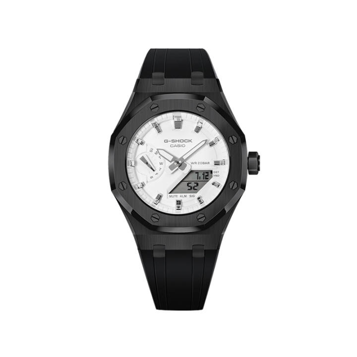 CASIO CASIO Custom Collection Quartz Movement Fluoroelastomer Strap Watch Unisex White Dial