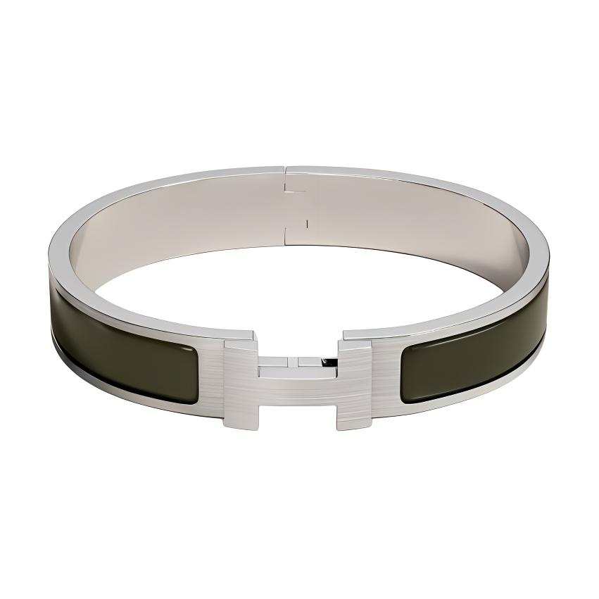 HERMES HERMES Clic H Bangles Unisex Dark Green