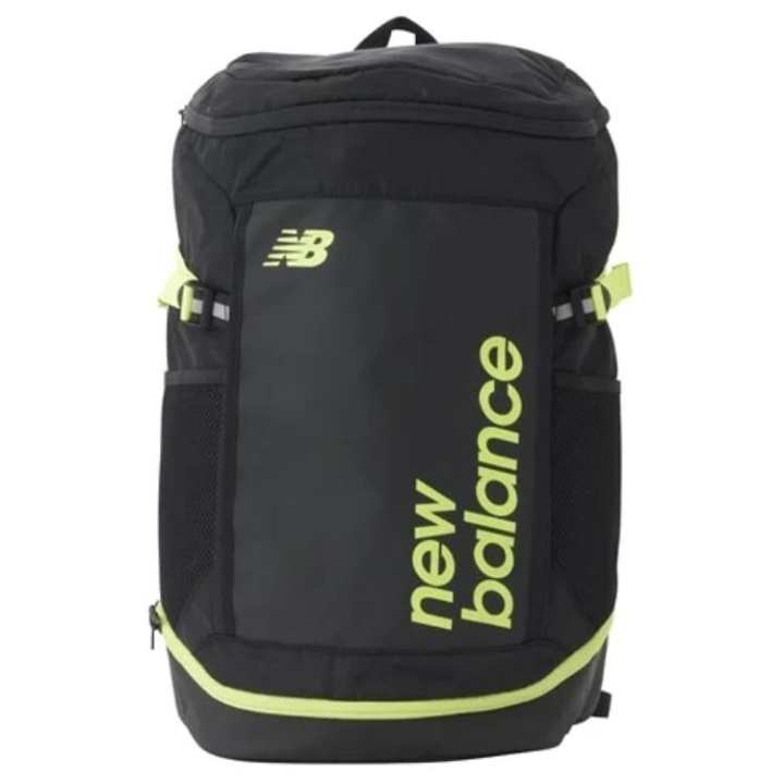 New Balance New Balance Synthetic Leather Backpack Unisex Black & Highlighter
