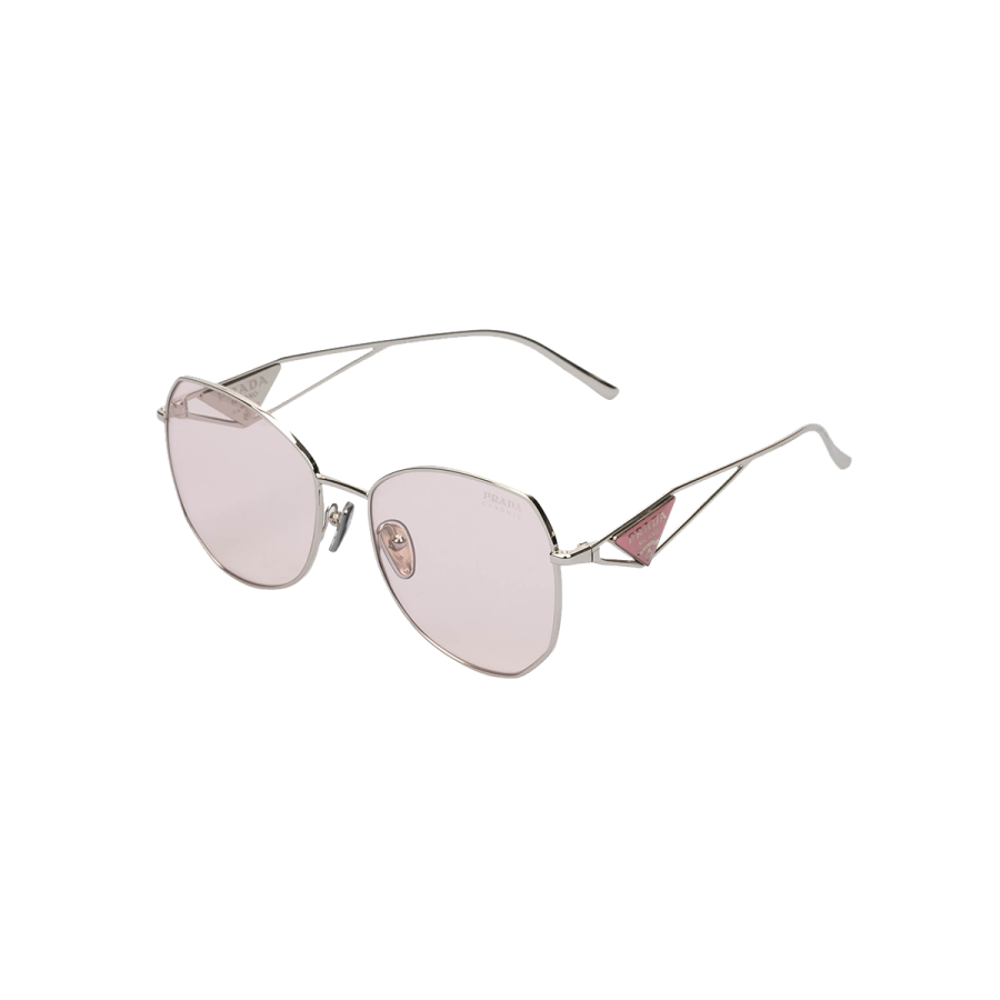 PRADA PRADA Triangle-logo Round-frame Sunglasses
