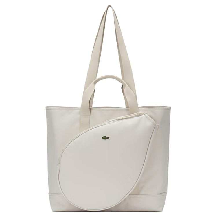 LACOSTE Fabric One Shoulder Handbag Regular Unisex Beige Gray