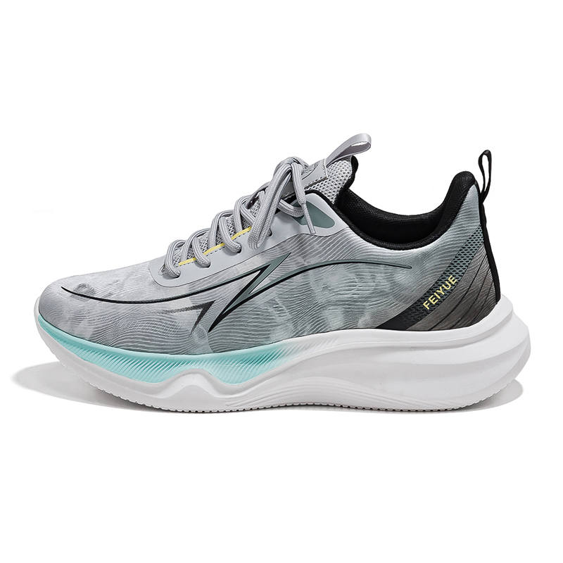 FEIYUE Slip-Resistant Abrasion-Resistant Low-top Casual Shoes Men's Light Gray Black