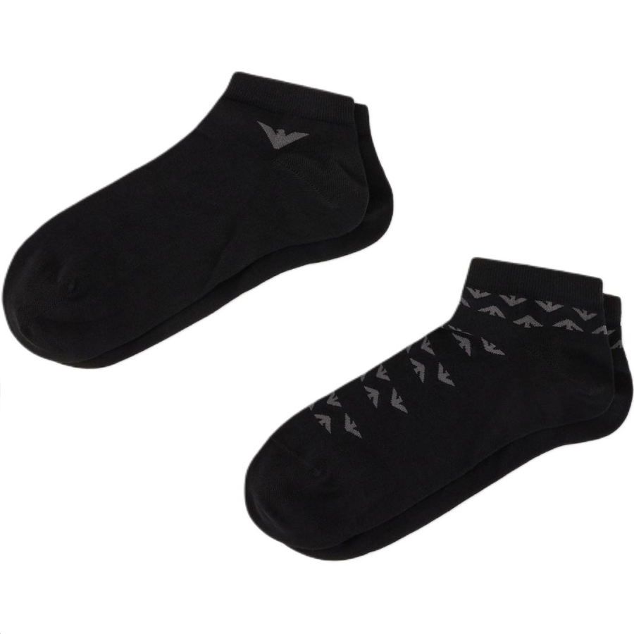EMPORIO ARMANI Ankle Socks Men's 2 Pack Black