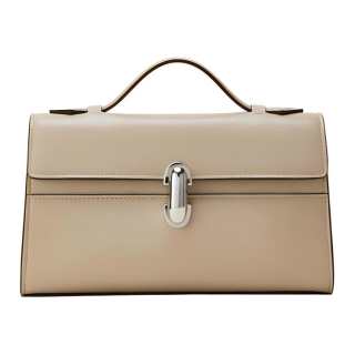 SAVETTE Calfskin Handbag Women's Milk Tea