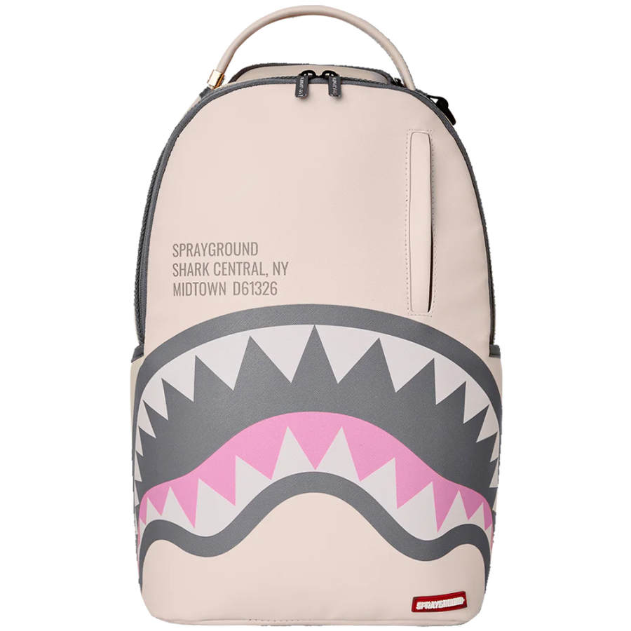 SPRAYGROUND SPRAYGROUND Shark Mouth PVC Backpack Beige