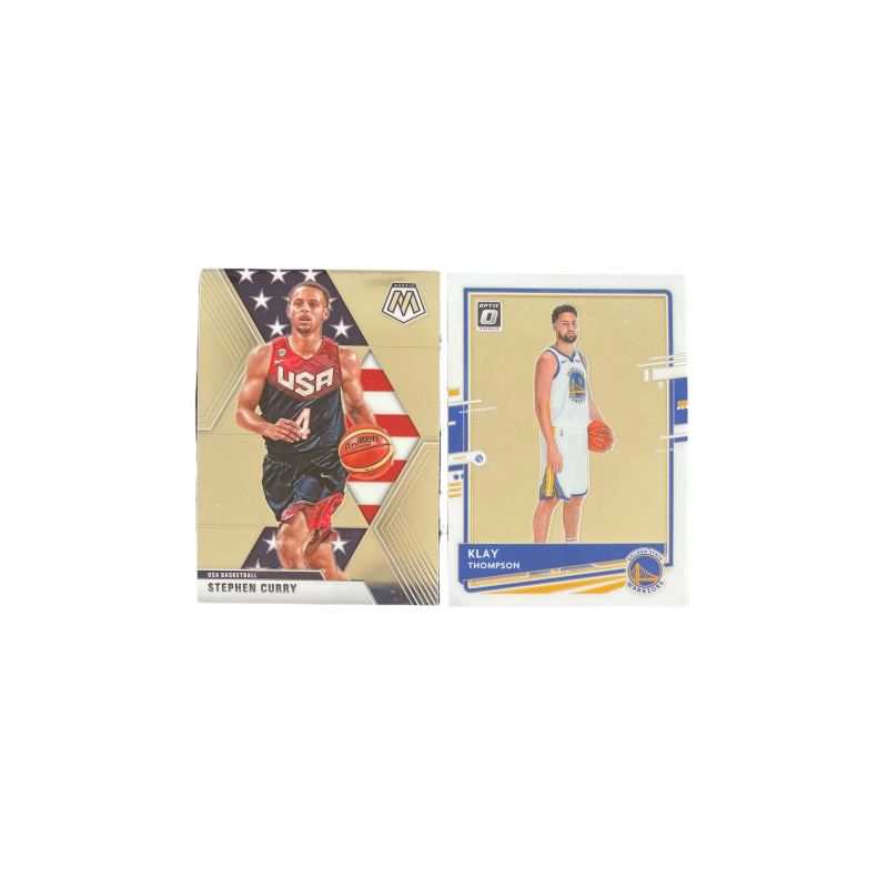 PANINI 2019 20 Star Cards Mosaics USA Curry+2021 OP Warriors, Thompson Autographed Card Pass Sports Cards 2 Pcs
