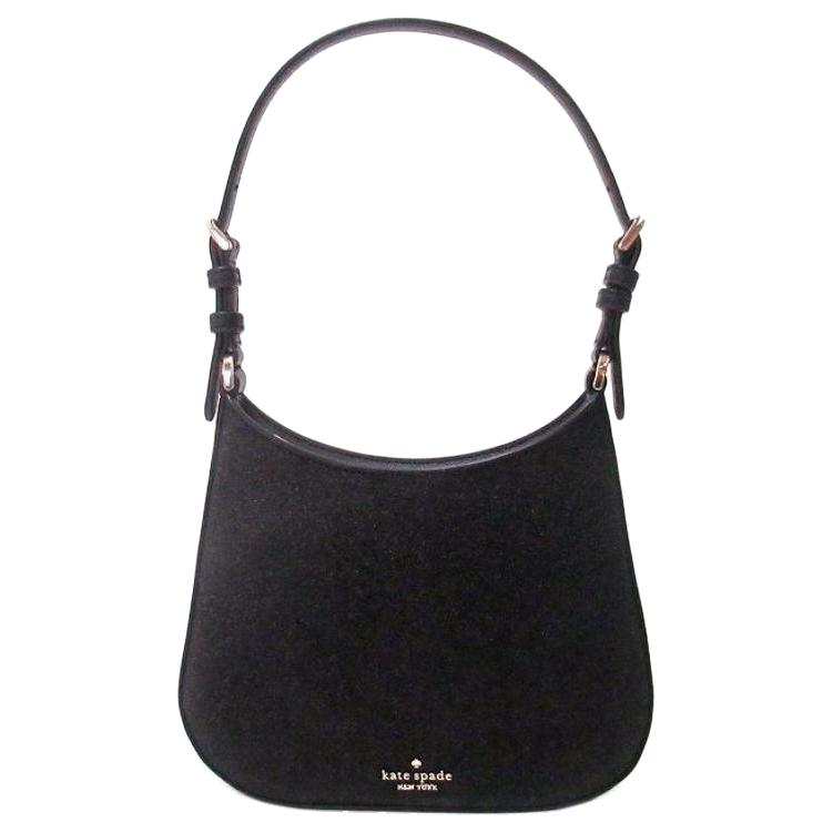Kate Spade Glitter Fabric One Shoulder Handbag Women's Black