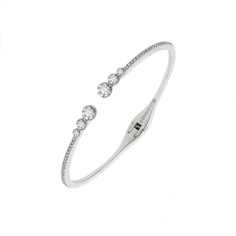 Givenchy Givenchy Crystal Bangles Unisex Silver