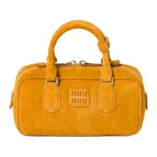 MIU MIU Arcadie Suede Handbag Women's Yellow