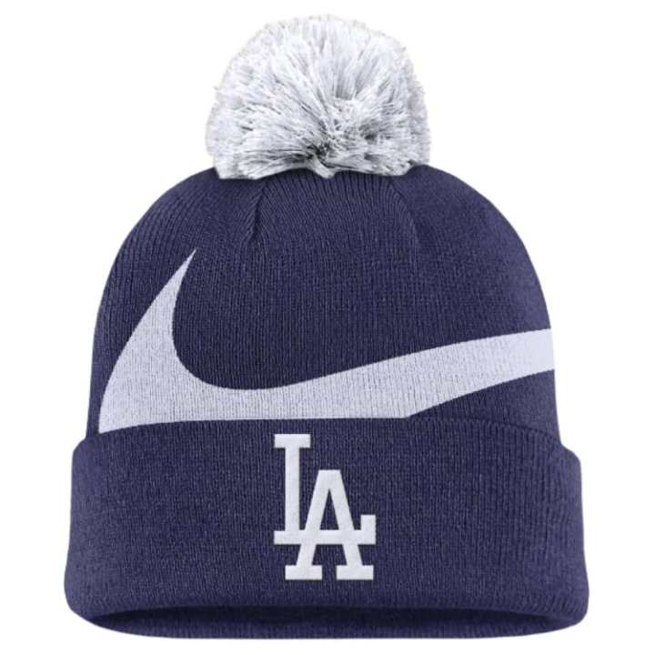 Nike Nike Los Angeles Dodgers Team Stripe Peak Men's Nike Mlb Cuffed Pom Beanie