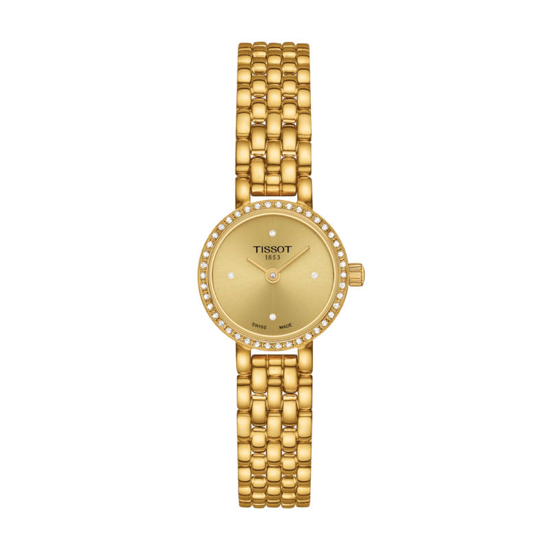 TISSOT Quartz Movement 30m Waterproof Women's Watch 19.5mm Gold Dial